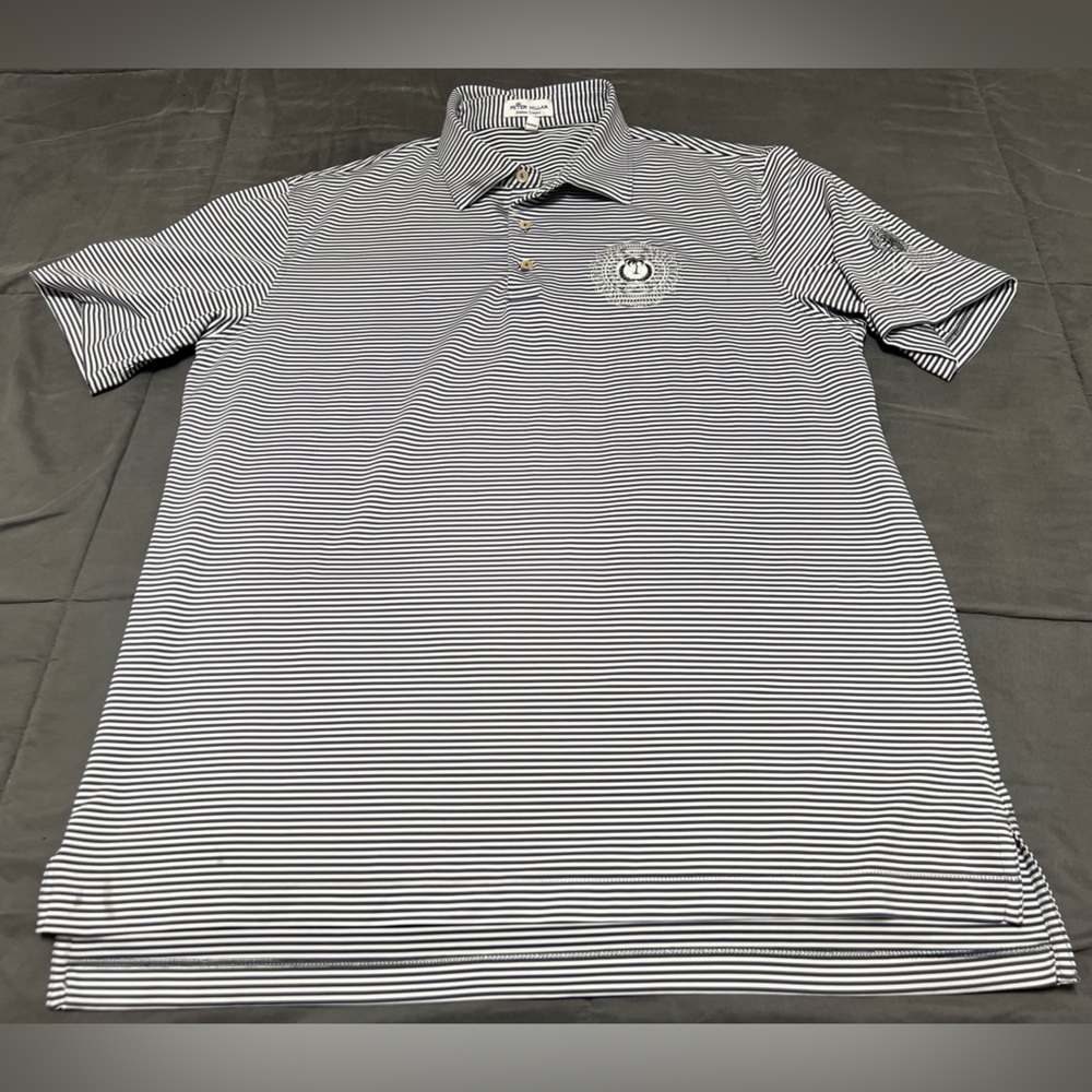 Peter Millar Polo Shirt Mens Large Trump National Jupiter Blue Summer Comfort